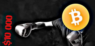 Bitcoin, fight, boj, trading, 10 000, cena, price